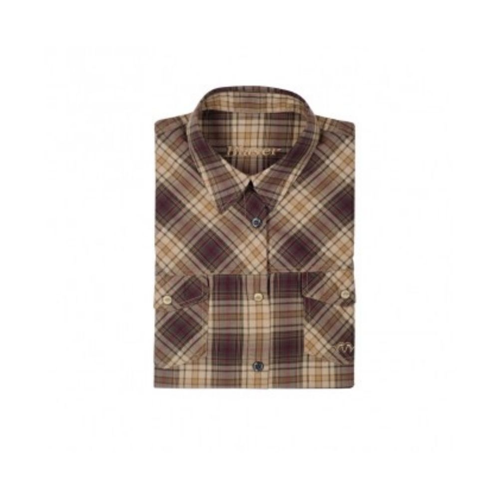 Blaser Twill Blouse Button Front Shirt Size 42 Tan